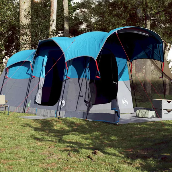 Tenda familiar túnel para 8 pessoas impermeável azul