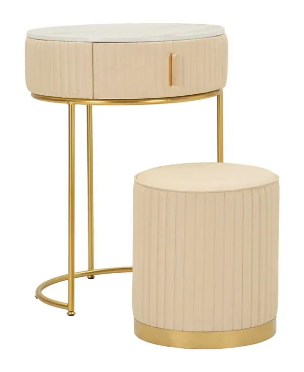 Comodino/Penteadeira com Puff Pok ø 52x70 - ø 36x39 cm