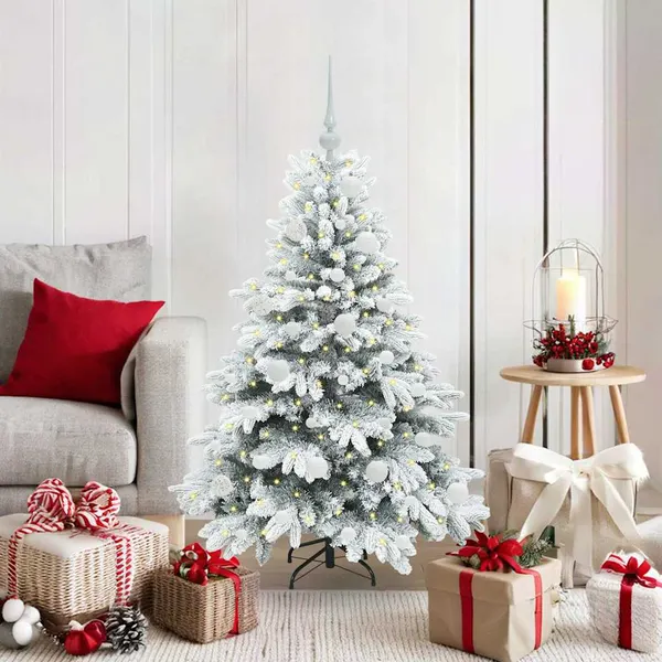 Árvore de Natal Artificial com 150 LEDs Branco 120 cm PE e PVC