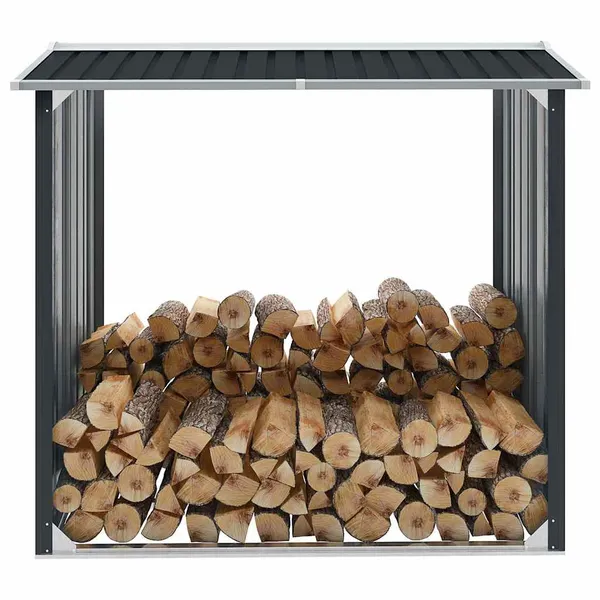 Abrigo para arrumação de troncos aço 172x91x154 cm antracite