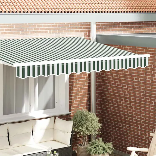 Valência de Toldos Verde e Branco 230 x 20 cm lona