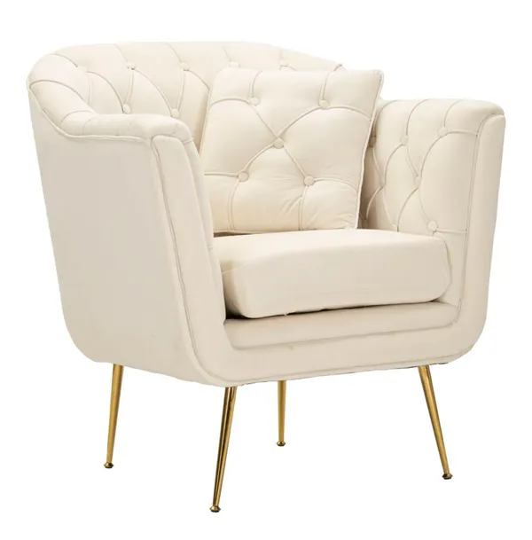 Poltrona Budapeste Creme com Almofada 88x83x91 cm