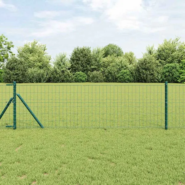 Cerca com Poste Verde 0,4 x 50 m Aço e PVC