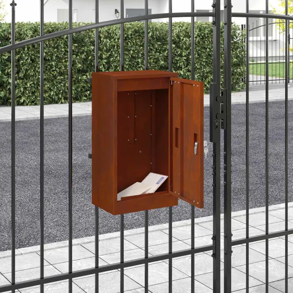 caixa de correio com porta Ferro Enferrujado 30 x 20 x 55 cm