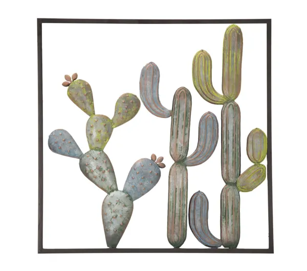 Painel em Ferro Cacto-Frame -C- 50x1,3x50 cm