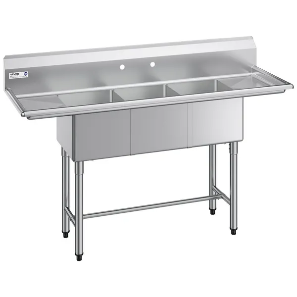 Cuba 3 compartimentos aço inox 304, 356x400x279 mm