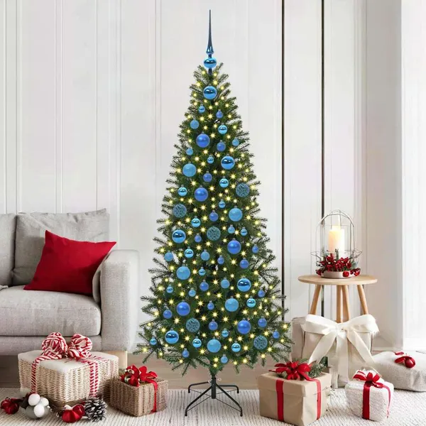 Conjunto de Bolas de Natal com 300 LEDs 120 pcs Azul Plástico
