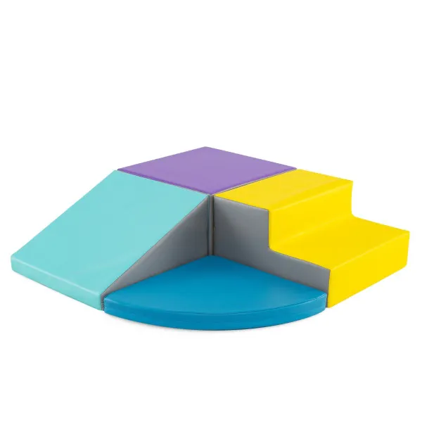 Jogo de 4 Blocos de Espuma com Velcro para Trepar e Engatinhar - Brinquedos Macios