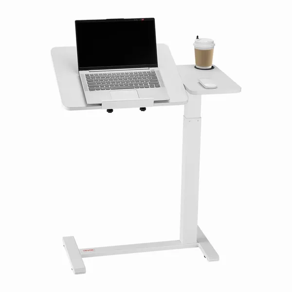Mesa cama móvel altura ajustável desktop articulado branca