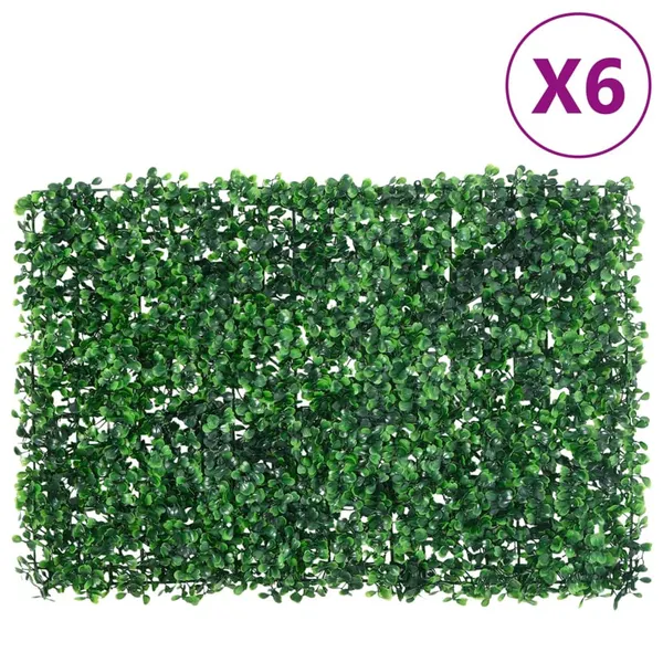  Vedação de arbusto artificial 6 pcs 40x60 cm verde