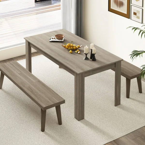 Tavolo da Pranzo Rettangolare 160x80cm Gambe a L Resistenti fino a 150kg