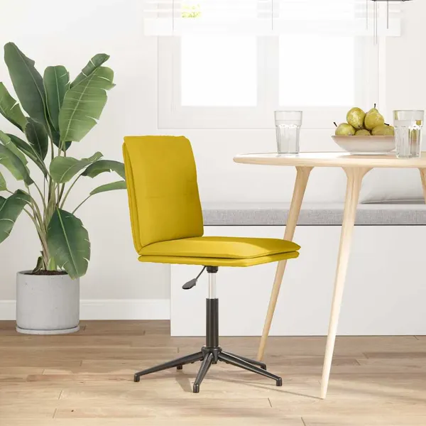 Cadeira de jantar veludo amarelo