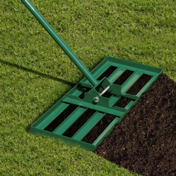 Râteau Niveleur de Gazon 91 x 25 cm Outil de Jardin Ergonomique pour Terrasse