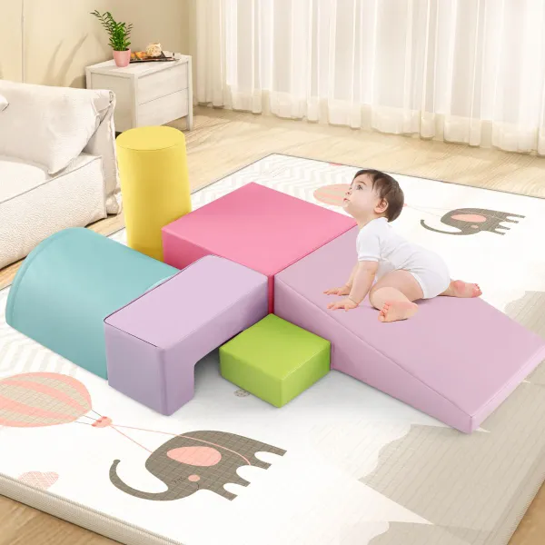 Conjunto de 6 Blocos de Espuma para Brincadeira e Escalada | Educativo para Crianças 1-3 Anos