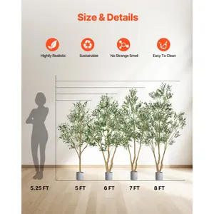 Árvore oliveira artificial 240 cm folhas fruto