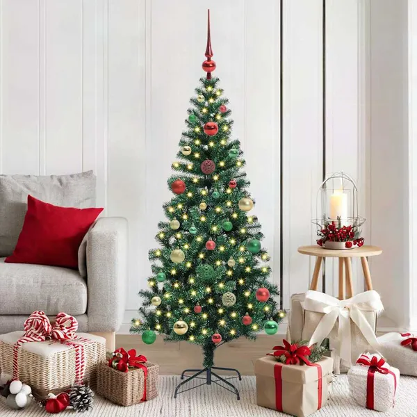 Árvore de Natal Artificial Pré-iluminada Verde 150 cm