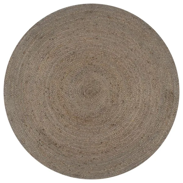 Alfombra artesanal en yute redonda 90 cm gris