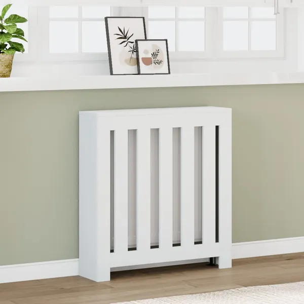 Cobertura de radiador 78x20x82 cm derivados de madeira branco