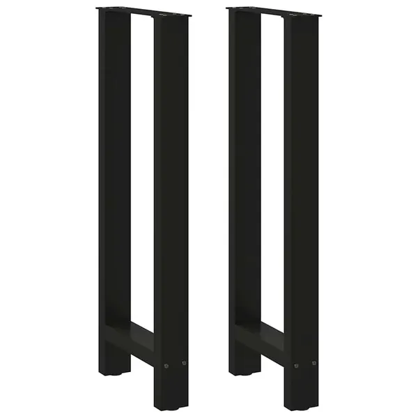 Pés para mesa de bar pretos 2 peças 50x(100-101) cm aço