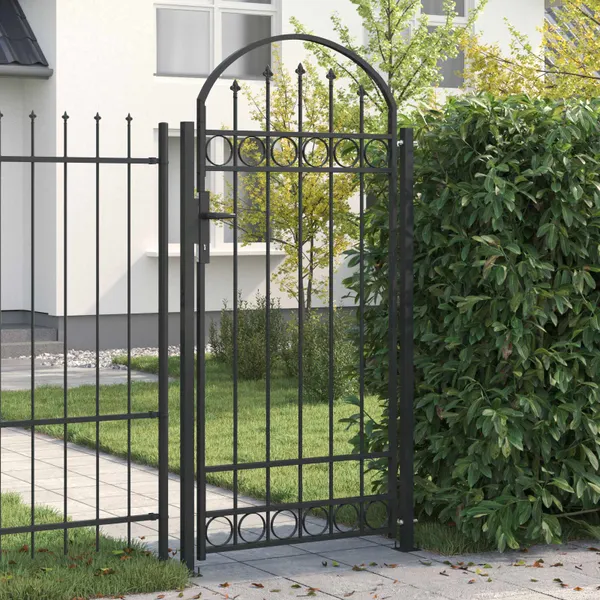 Poste de Cerca ASSEN 200 x 88 x 14 cm Aço Cinzeto Trancável