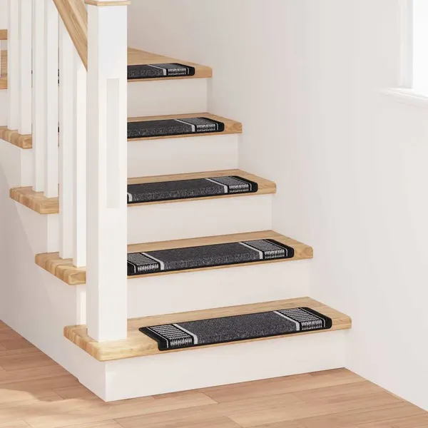 Tapetes Adesivos para Escadas 15 pcs Antracite 65 x 21 x 4 cm