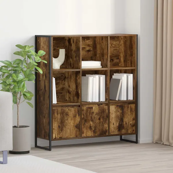 Gabinete de Livros 2 pcs Carvalho Fumê 99,5 x 30 x 108 cm