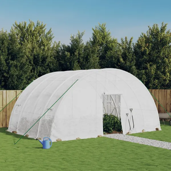 Estufa com estrutura de aço branca 24 m² 6x4x2,85 m