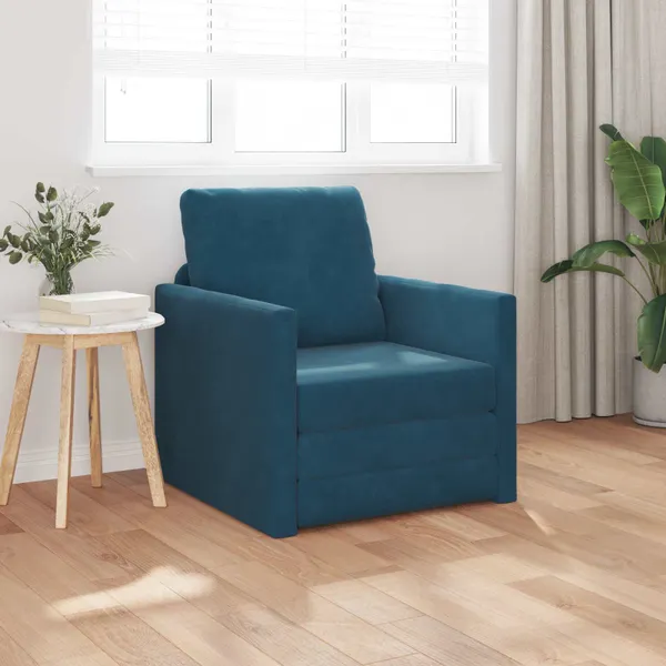 Sofá-Cama Azul 74 x 77 x 81 cm Veludo
