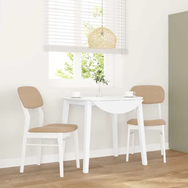 Cadeiras de jantar com almofadões 2 pcs madeira maciça branco