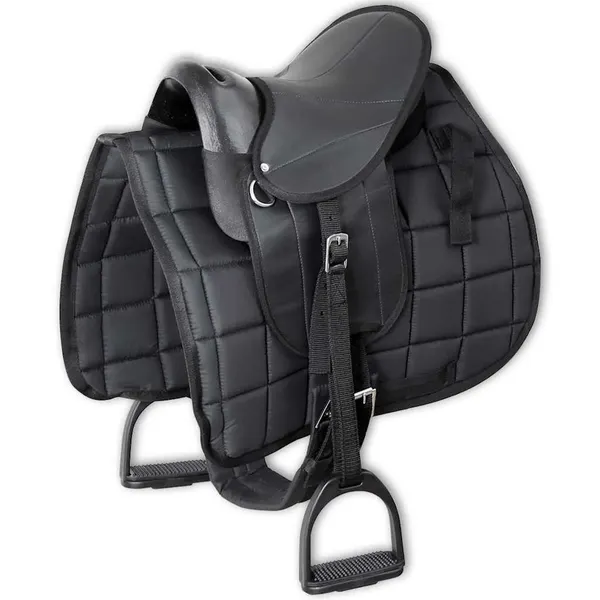 Conjunto sela para póneis 10" preto