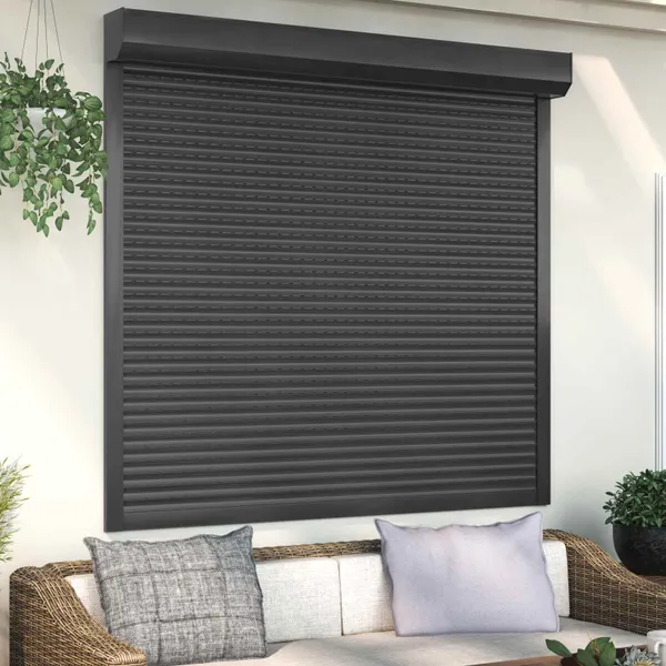 Persiana Rolô Antracite 160 x 150 cm Alumínio e Poliuretano