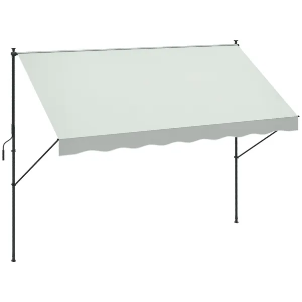 Toldo Manual Retrátil 300x170x200-290cm Toldo ajustable con Manivela Protección Solar UV40+ para Varanda Jardín Creme