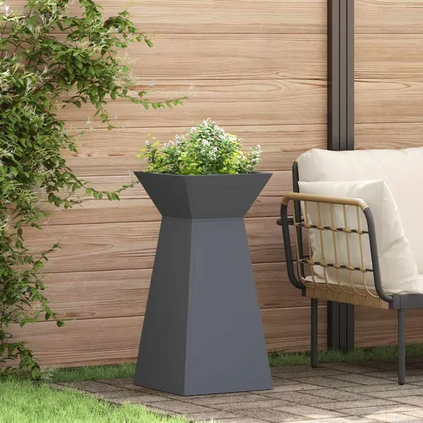 Vaso de Pilar 2 pcs Antracite 35 x 35 x 73 cm