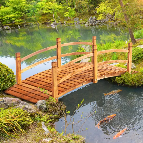 Puente de Madeira con Corrimón Puente de Jardín para Decoración para Pátio Carga máxima 200 kg 185x72x58 cm Madeira