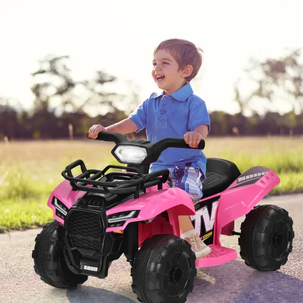 Voiture Électrique ATV Quad 6V pour Enfants 4 Roues Antidérapantes LED Musique