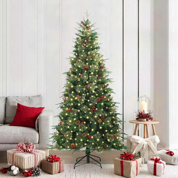 Árvore de Natal Articulada Artificial Verde 210 cm PE e PVC