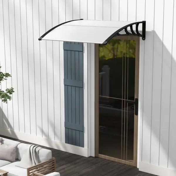 Marquesina 122 x 99 cm Proteção Solar, Chuva e Neve para Janela e Porta