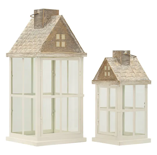 Lanternas Home Dupla 24,5x24,5x55 - 17x17x37,5 cm (vidro temperado)