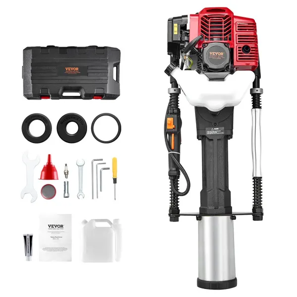Pilador T-post gasolina 52cc 1400W 3 cabeças 49/69/100mm
