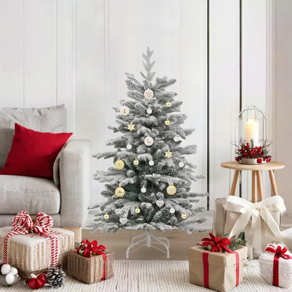 Conjunto de Bolas de Natal 40 pcs Branco e dourado Plástico