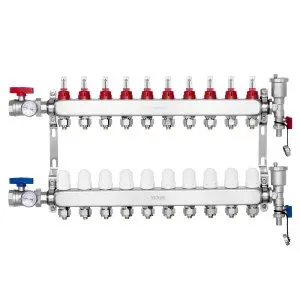 Manifold Calor Radiante 10 Ramos 1,27 cm PEX
