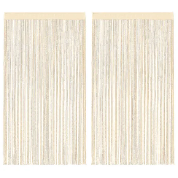 Cortinas de fios 2 pcs 100x250 cm creme