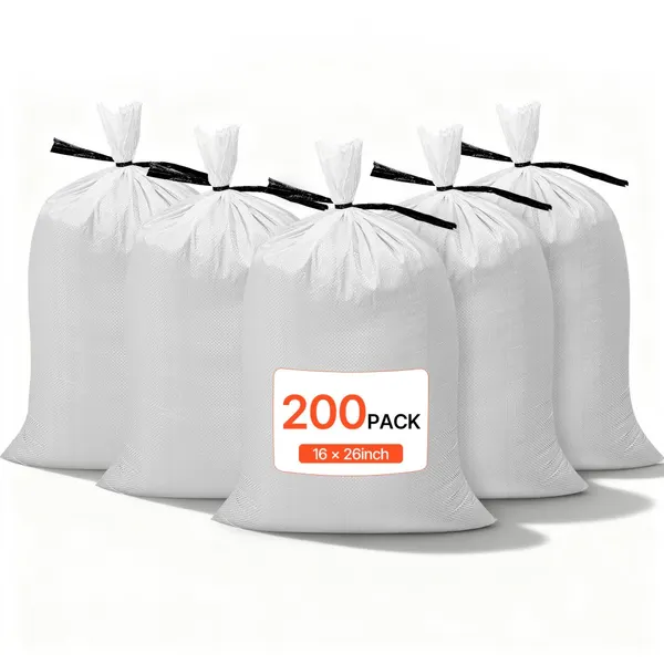 Sacos areia vazios 200 unid., 40x66cm, 22,6kg