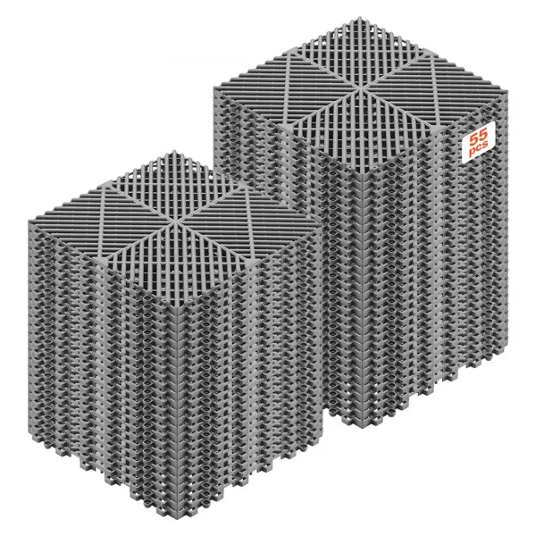Tapete drenagem encaixável 310x310 mm, 55 peças, cinzento