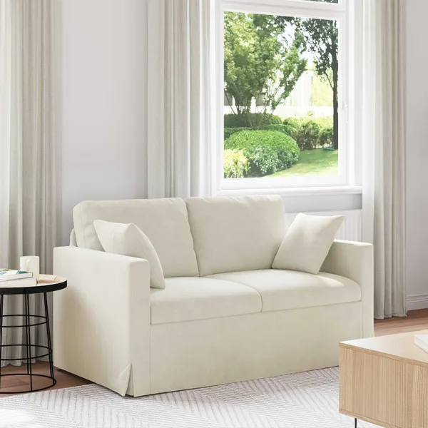 Sofá Creme 138 x 78 x 80 cm Veludo