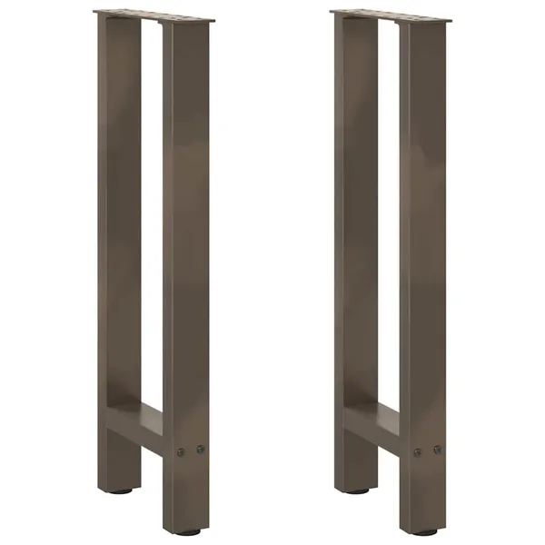Pés de mesa de console em aço natural, 2 peças, 38x(72-73) cm, aço