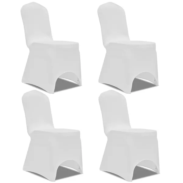 Funda elástica para silla 4 pcs blanco