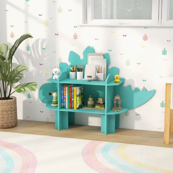 Libreria in Legno 2/3/4 Livelli per Bambini Organizzatore di Giocattoli con Ripiani Aperti Antiribaltamento