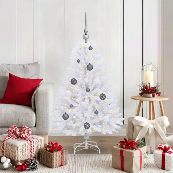 Árvore de Natal Artificial Branco 68 x 68 x 120 cm PVC e Metal
