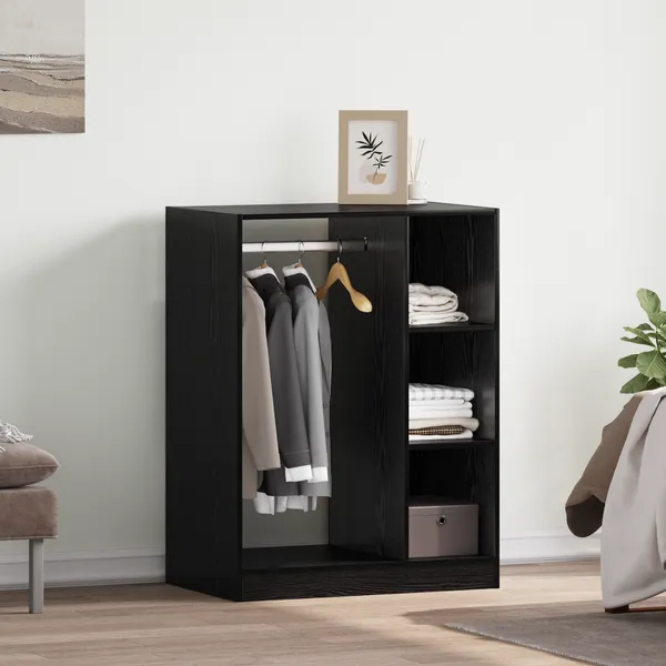 Guarda-roupa com prateleira Carvalho Preto 77 x 48 x 102 cm